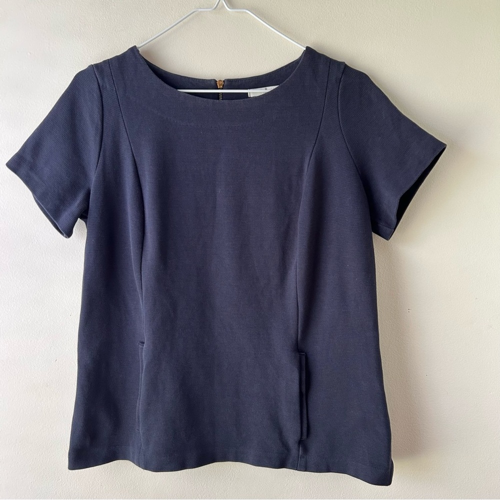5 FOR $25‎ | Boden Ponte Short Sleeve Top Navy US 8